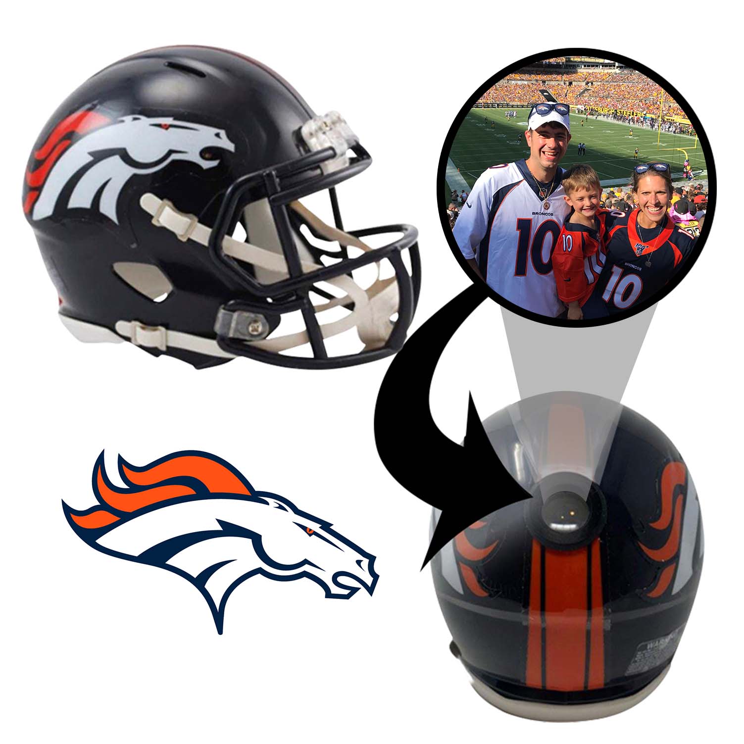 Denver Broncos NFL Mini Helmet - Picture Inside