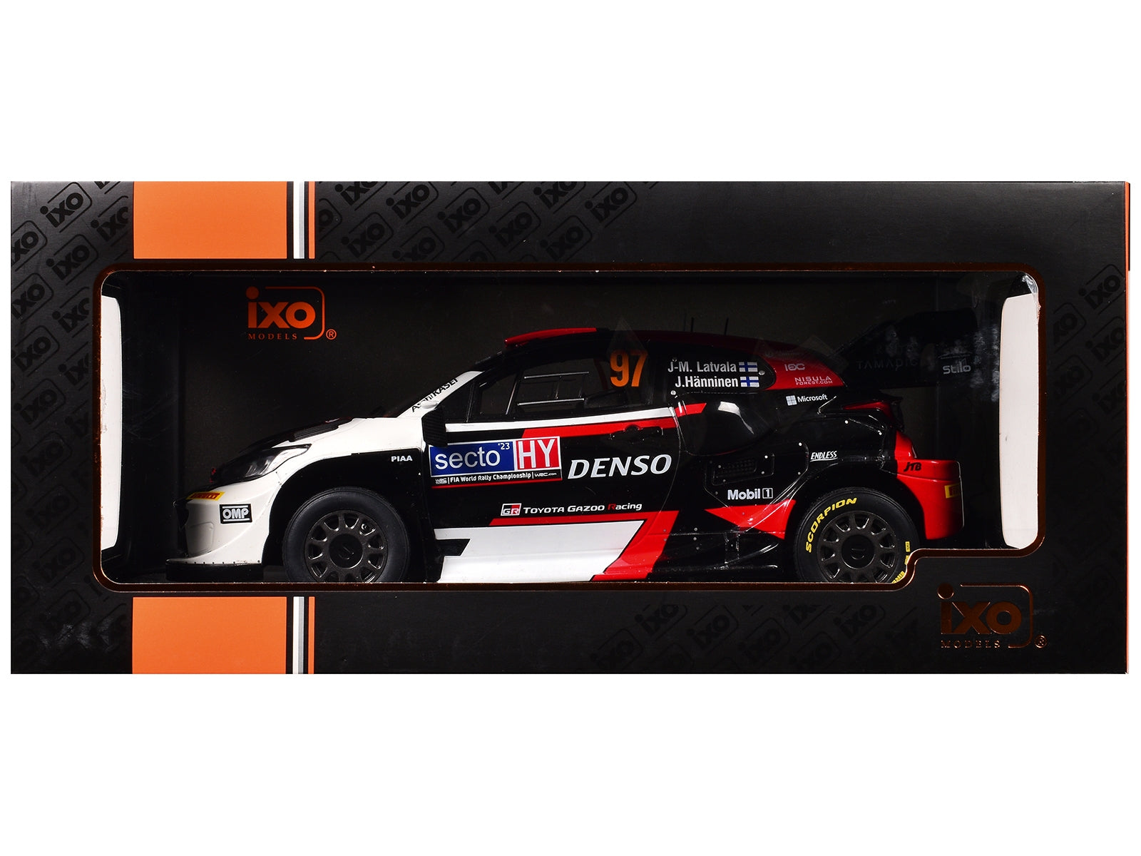 Toyota GR Yaris Rally1 Hybrid #97 Jari-Matti Latvala - Juho Hanninen "Rally Finland" (2023) 1/18 Diecast Model Car by IXO Models