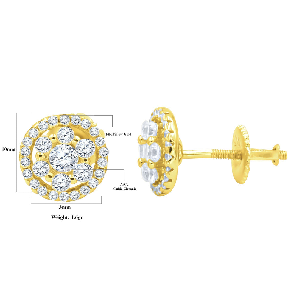 Sterling Silver CZ Star Stud Earrings Lightweight Dainty