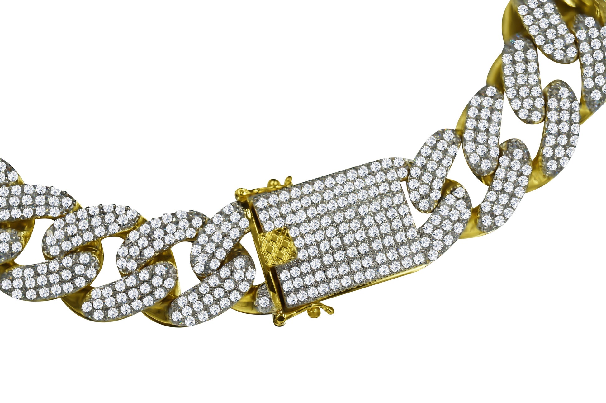 18mm Gold CZ Cuban Chain Iced Out Thick Pave Necklace