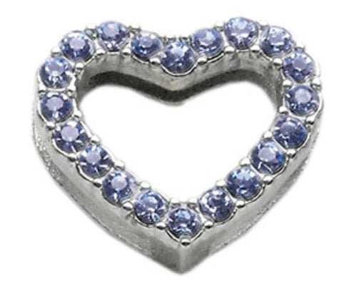 3/4" Slider Heart Charm Blue