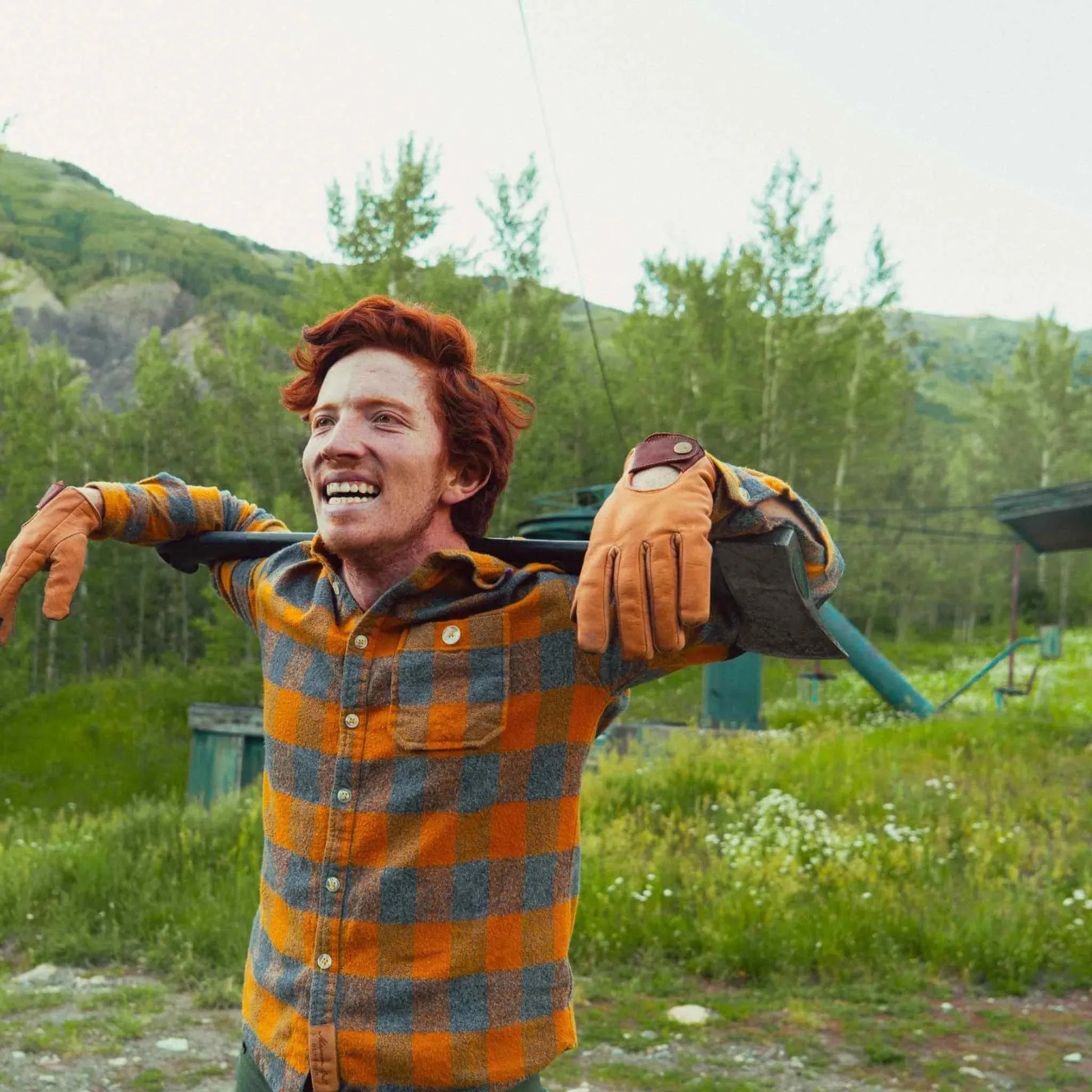 Buffalo Leather Driving Gloves  - Brown