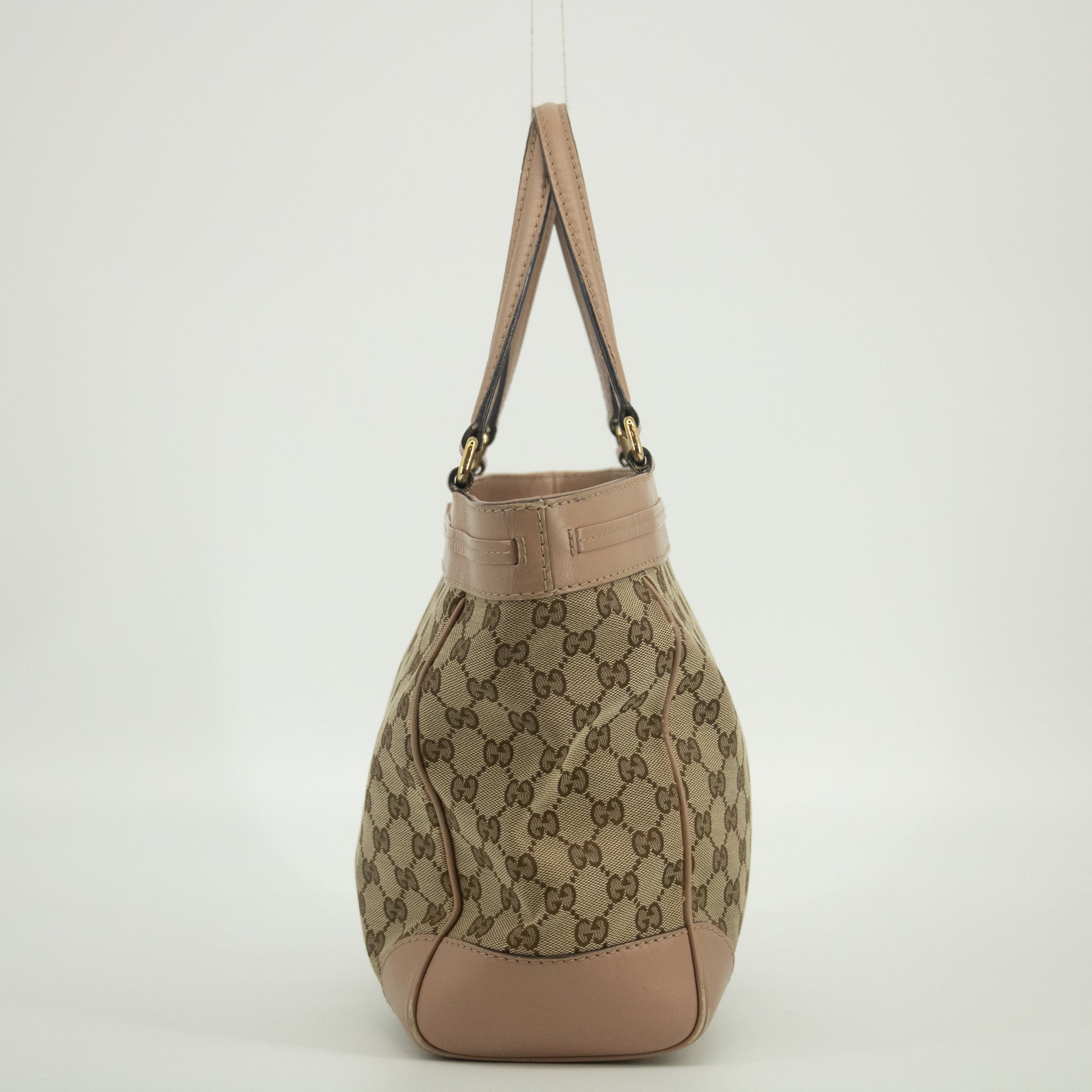 Gucci Brown x Pink Canvas x Leather Mayfair Tote Bag #1952