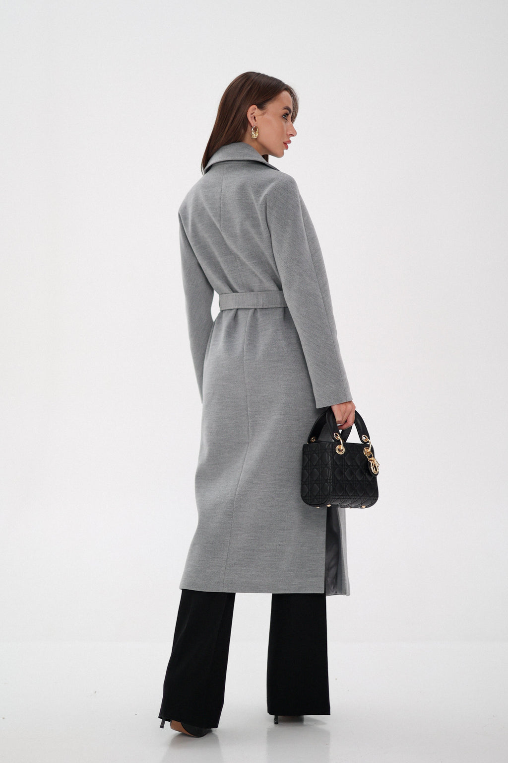 Cambridge Comfort Wraparound Wool Cashmere Coat in Dove