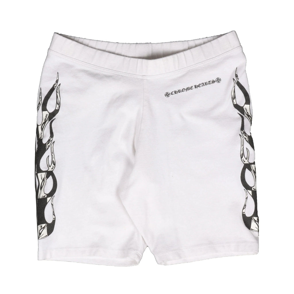 Chrome Hearts Matty Boy Flames Bike Shorts White