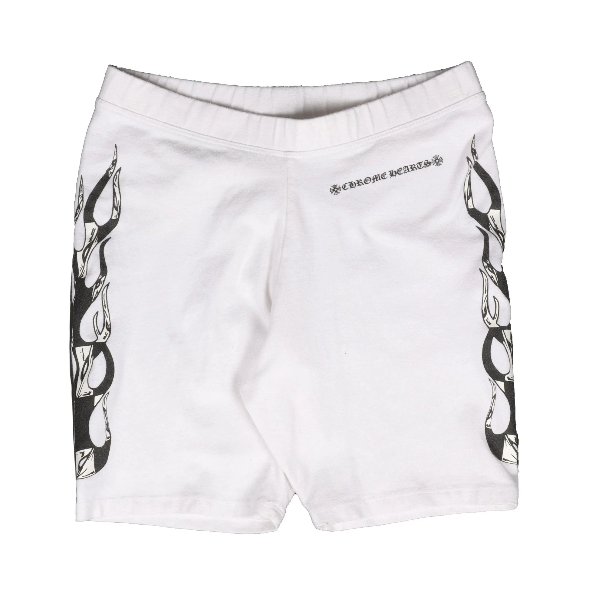 Chrome Hearts Matty Boy Flames Bike Shorts White