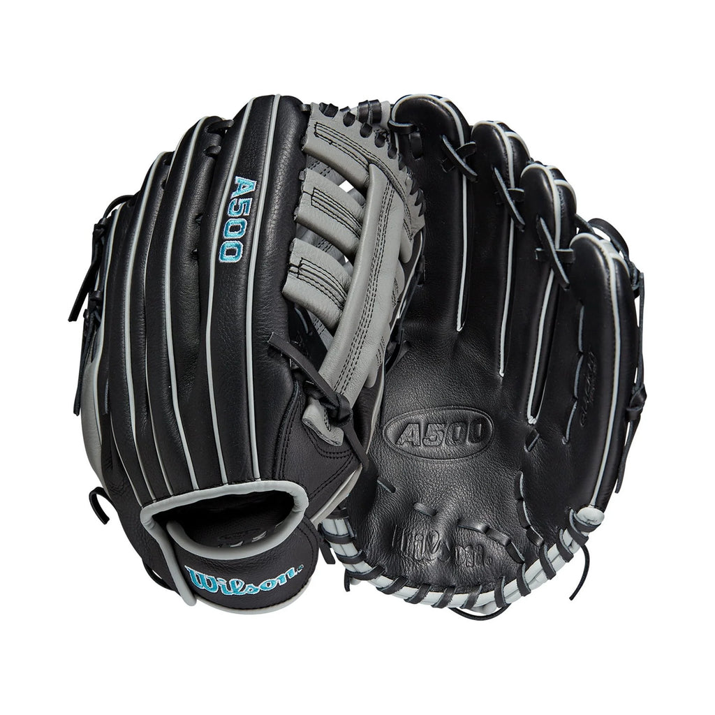 Wilson A500 12.5" Black/Grey/Tropical Blue Right Hand Throw Baseball Glove