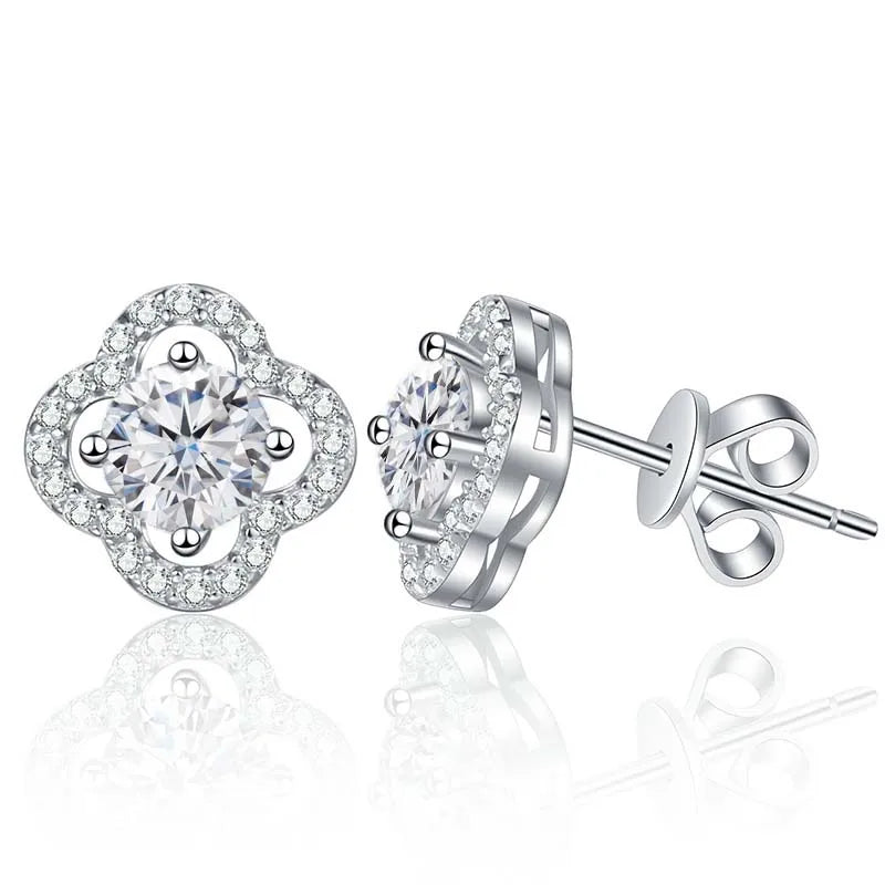 1ct Moissanite Stud Earrings For Women 925 Sterling Silver Wedding Gift