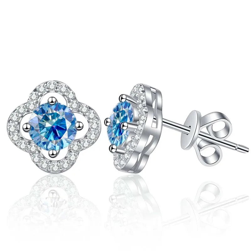 1ct Moissanite Stud Earrings For Women 925 Sterling Silver Wedding Gift