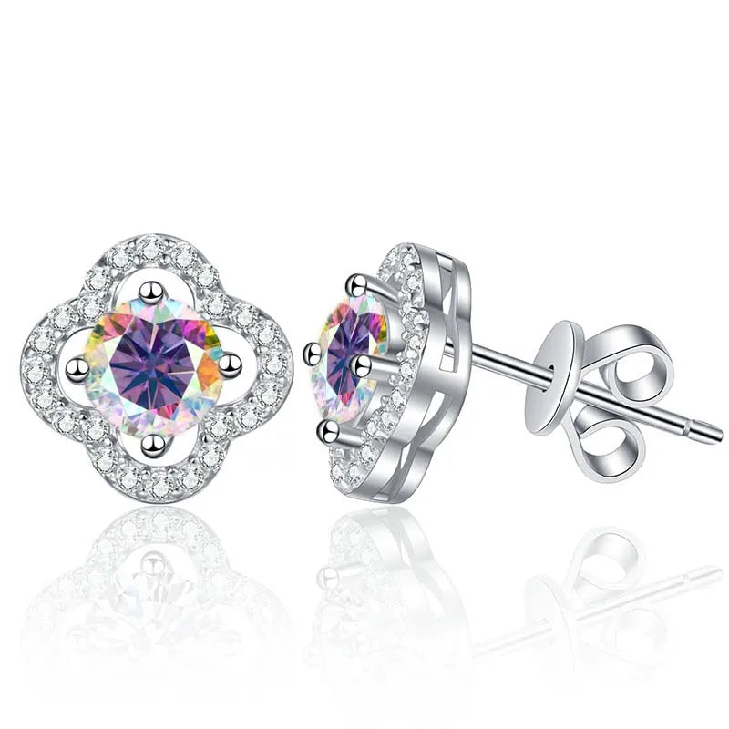 1ct Moissanite Stud Earrings For Women 925 Sterling Silver Wedding Gift