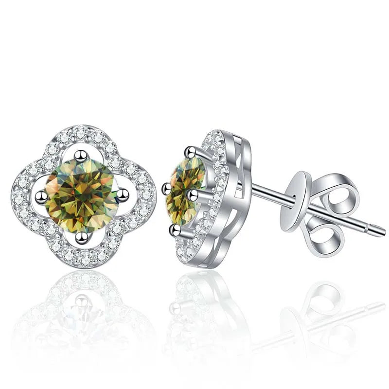 1ct Moissanite Stud Earrings For Women 925 Sterling Silver Wedding Gift