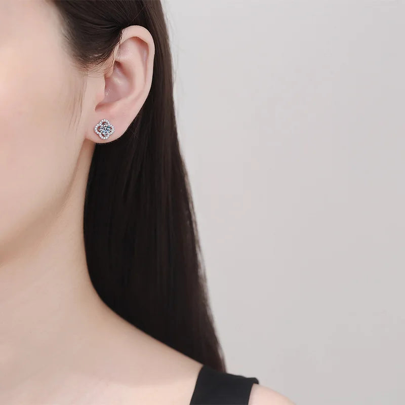 1ct Moissanite Stud Earrings For Women 925 Sterling Silver Wedding Gift