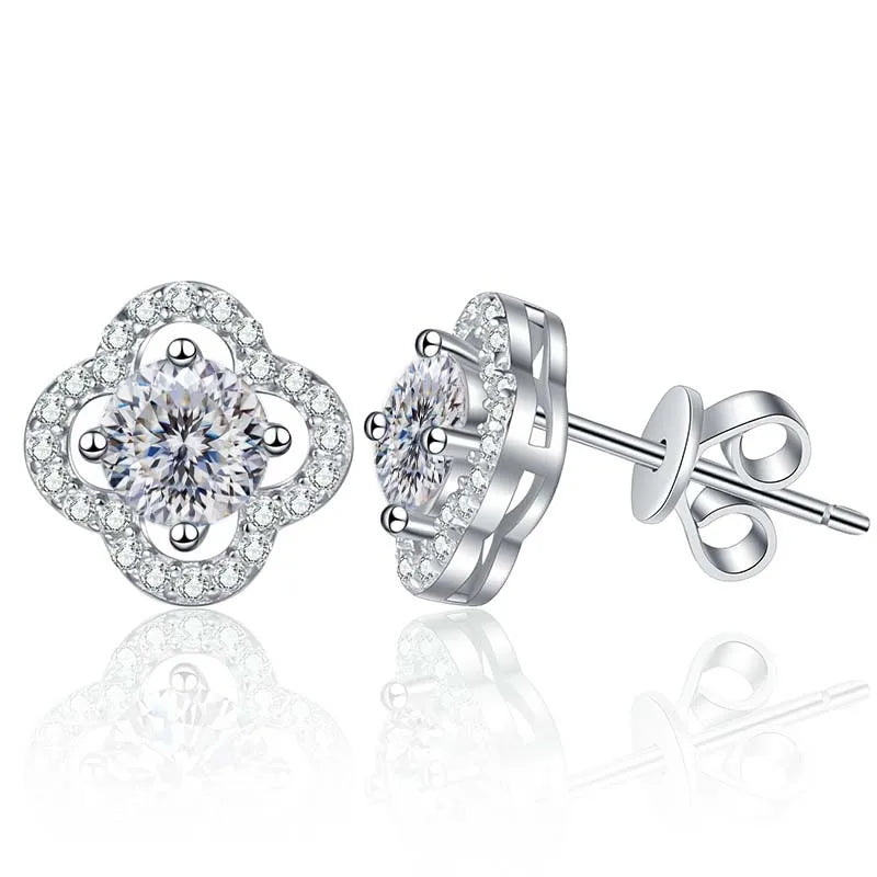 1ct Moissanite Stud Earrings For Women 925 Sterling Silver Wedding Gift