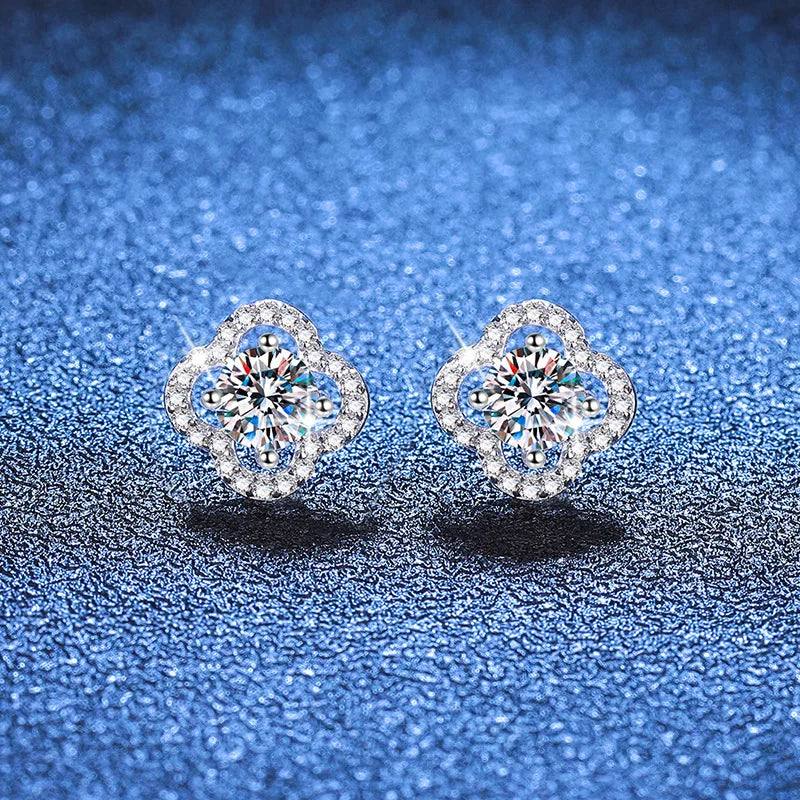 1ct Moissanite Stud Earrings For Women 925 Sterling Silver Wedding Gift