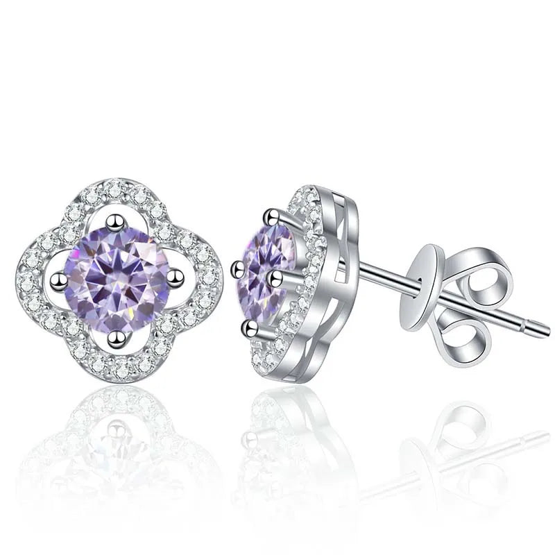 1ct Moissanite Stud Earrings For Women 925 Sterling Silver Wedding Gift