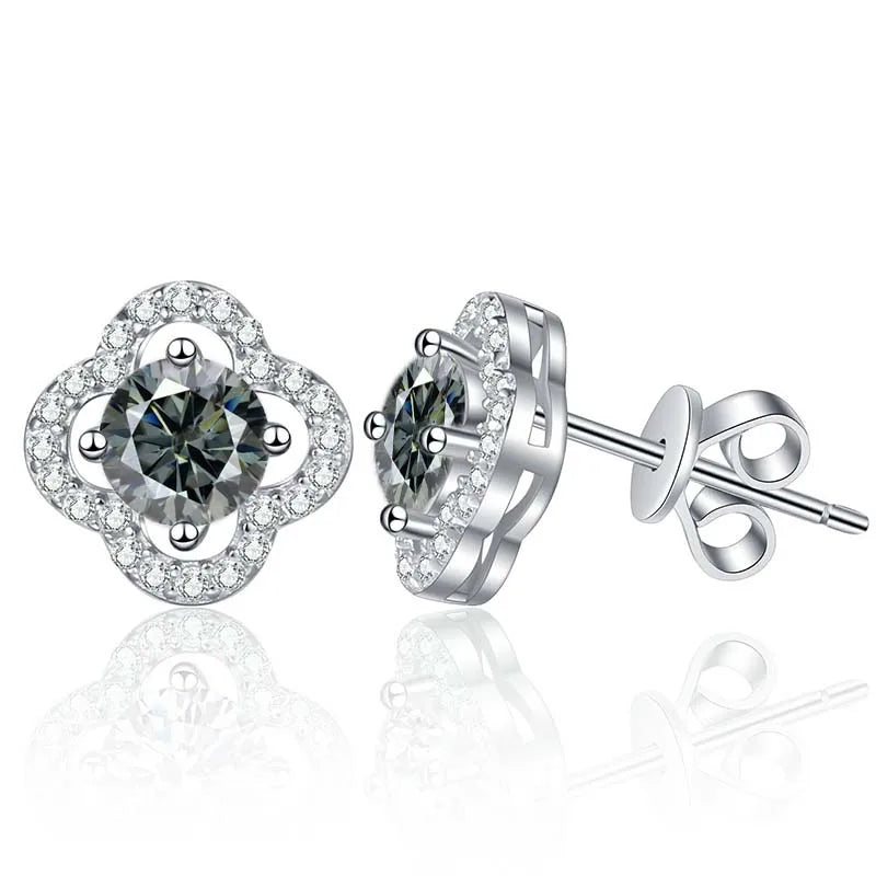 1ct Moissanite Stud Earrings For Women 925 Sterling Silver Wedding Gift