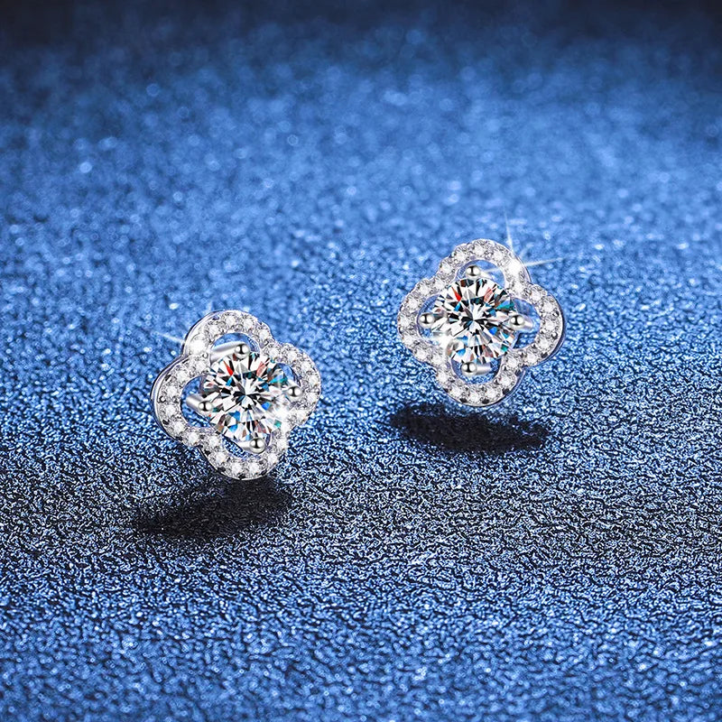 1ct Moissanite Stud Earrings For Women 925 Sterling Silver Wedding Gift