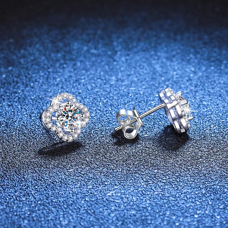 1ct Moissanite Stud Earrings For Women 925 Sterling Silver Wedding Gift