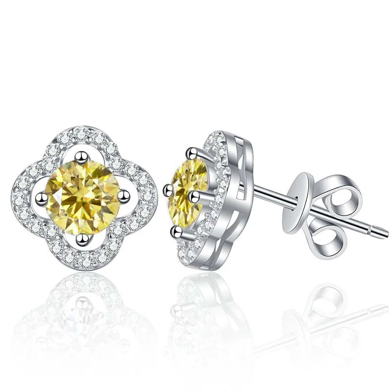 1ct Moissanite Stud Earrings For Women 925 Sterling Silver Wedding Gift