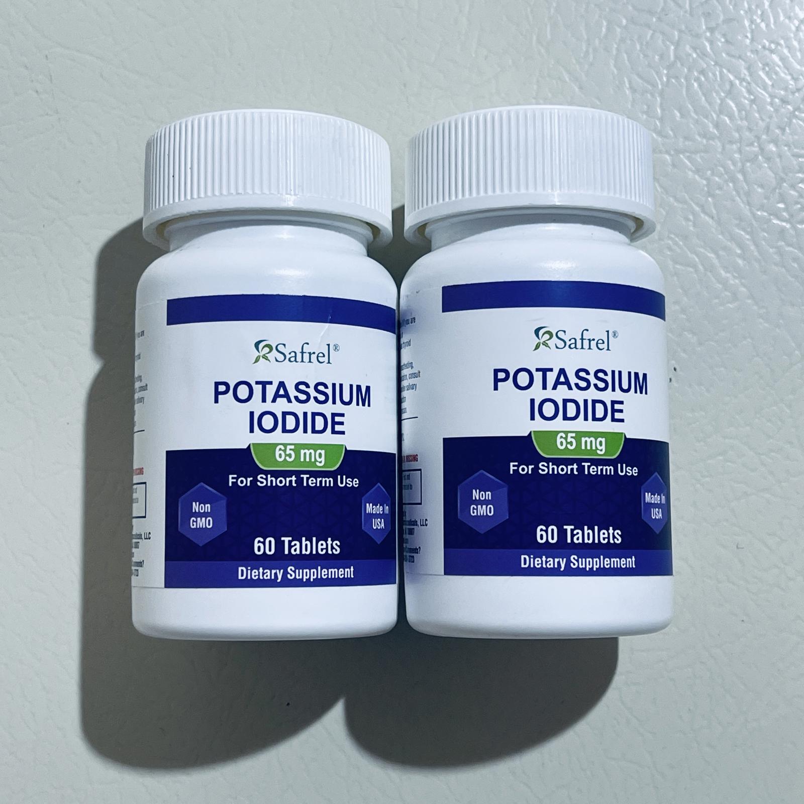 Safrel Potassium Iodide 65 mg 60 Tablets (2 pkgs) EXPIRED 3/25