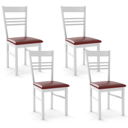 Wood Dining Chairs Set of 4 with Rubber Wood Frame-Walnut