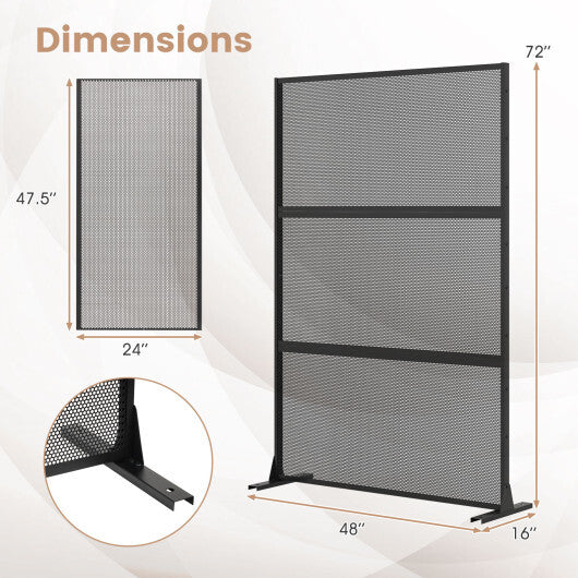 Set of 2 Metal Privacy Screen with Expansion Bolts