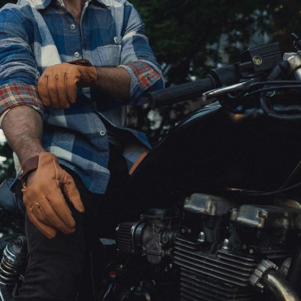 Buffalo Leather Driving Gloves  - Brown