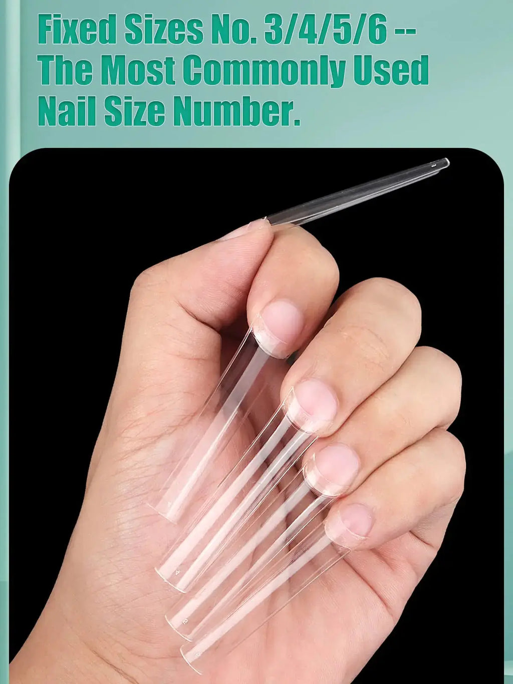 200PCS 3XL Extra Long Square Flat Nail Tips - Half Cover Straight Tapered Square Nail Tips
