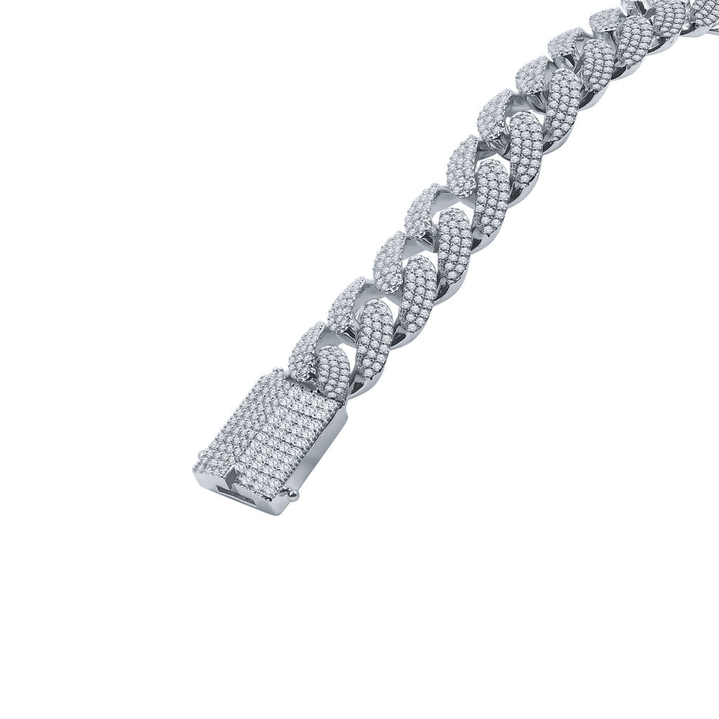 18mm Iced Out Cuban Chain Heavyweight Necklace Pave Stones