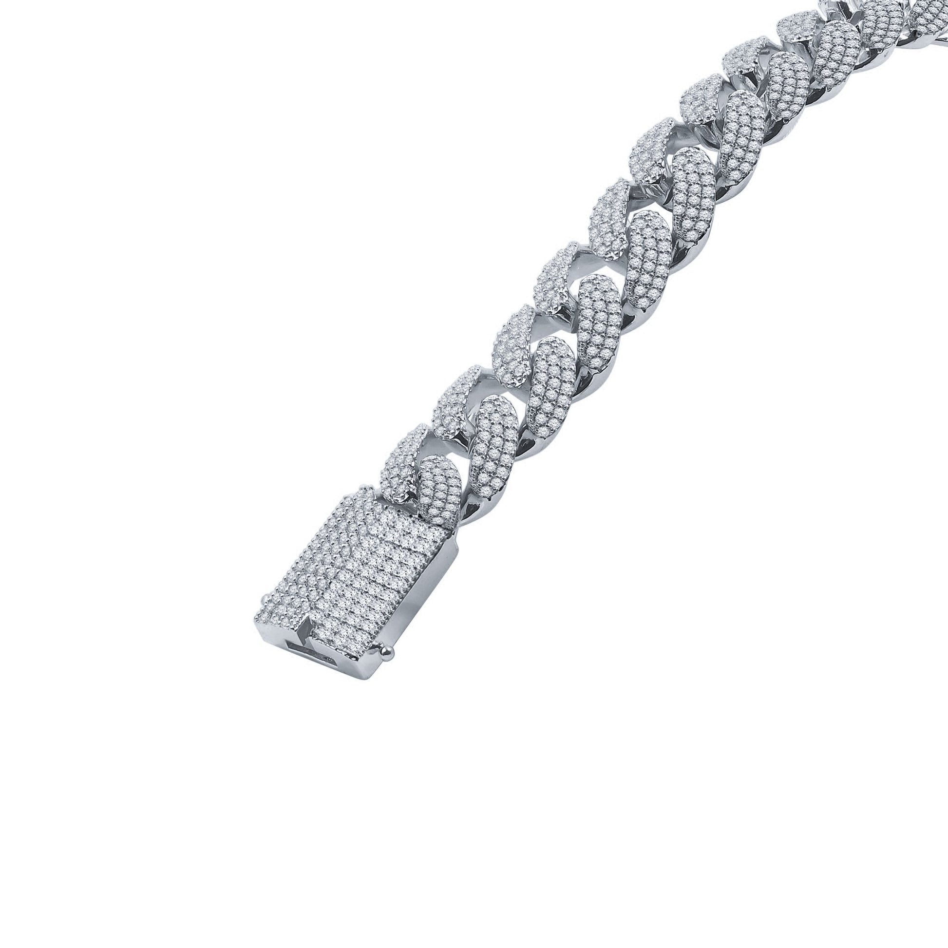 18mm Iced Out Cuban Chain Heavyweight Necklace Pave Stones