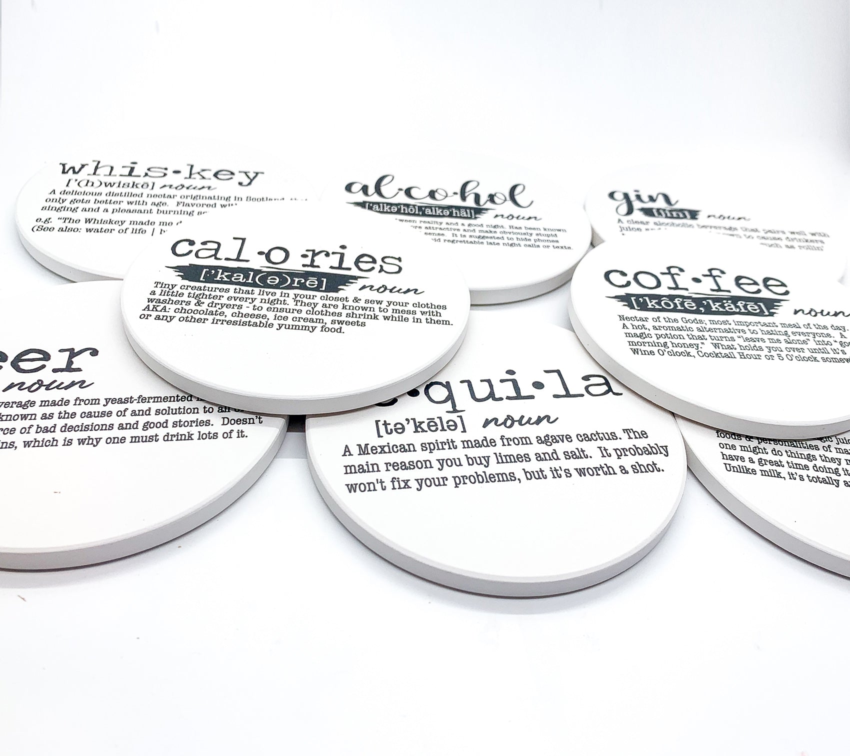 Funny Drink Definition Coasters Set Dictionary Quote Coasters For Bar And Countertop Decor