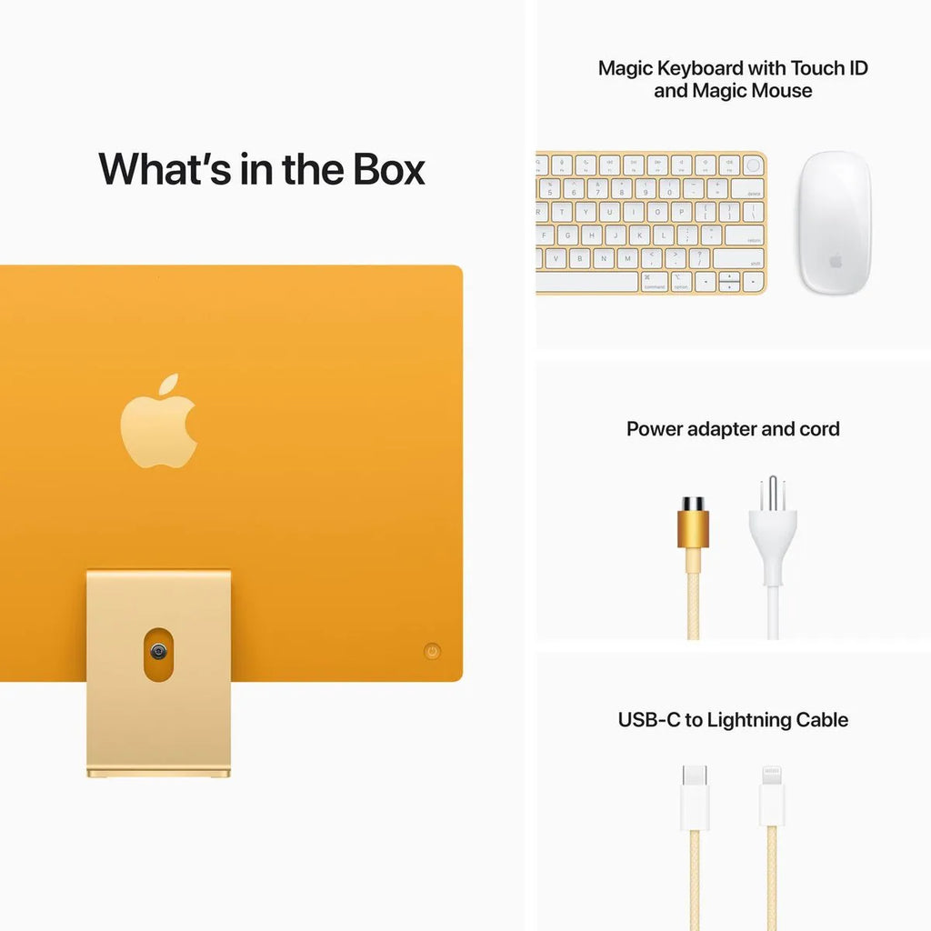 2021 Apple iMac 24-inch - M1 Chip 8-Core GPU 8GB RAM 512GB SSD Yellow | Excellent