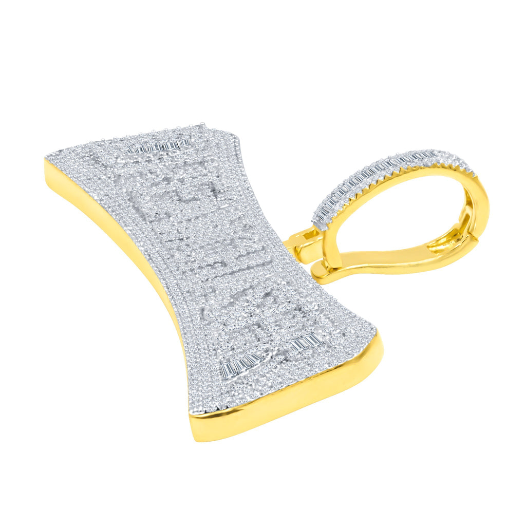 Hip Hop Iced Out Crystal Pendant Pave Baguette Charm