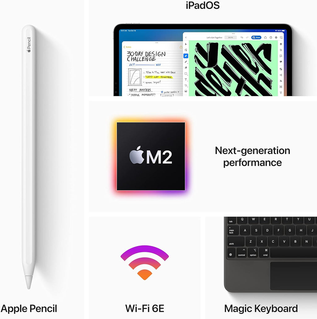 2022 Apple iPad Pro 6th Gen M2 12.9-inch Wi-Fi+Cell 5G 8GB RAM 256GB SSD | Space Gray
