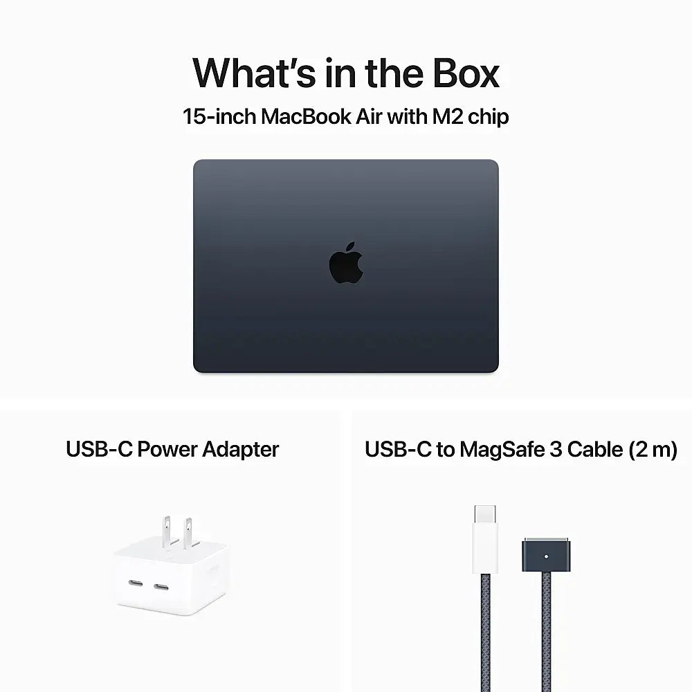 2023 Apple MacBook Air 15-inch M2 – 10-Core GPU 16GB RAM 512GB SSD Midnight | Excellent