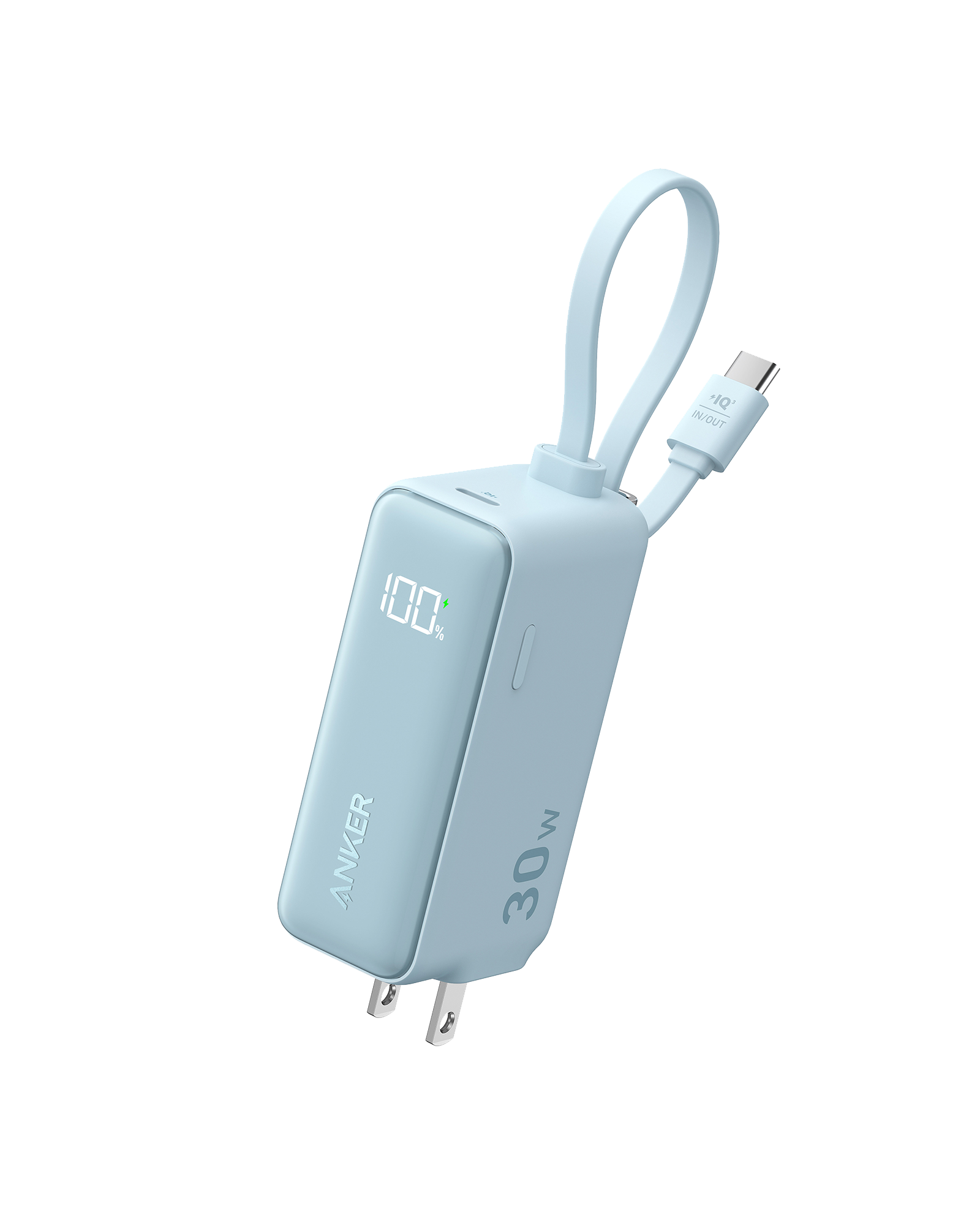 Anker Power Bank (30W, 5k,  Fusion, Built-In USB-C Cable)