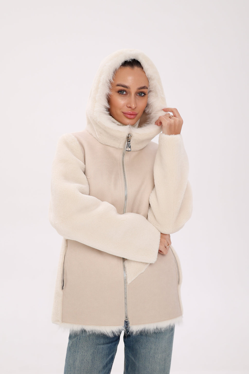 ⇆ Reversible Hooded Eco-Suede Jacket