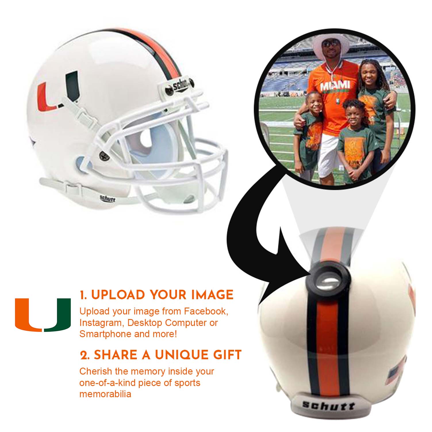 Miami Hurricanes College Football Collectible Mini Helmet - Picture Inside