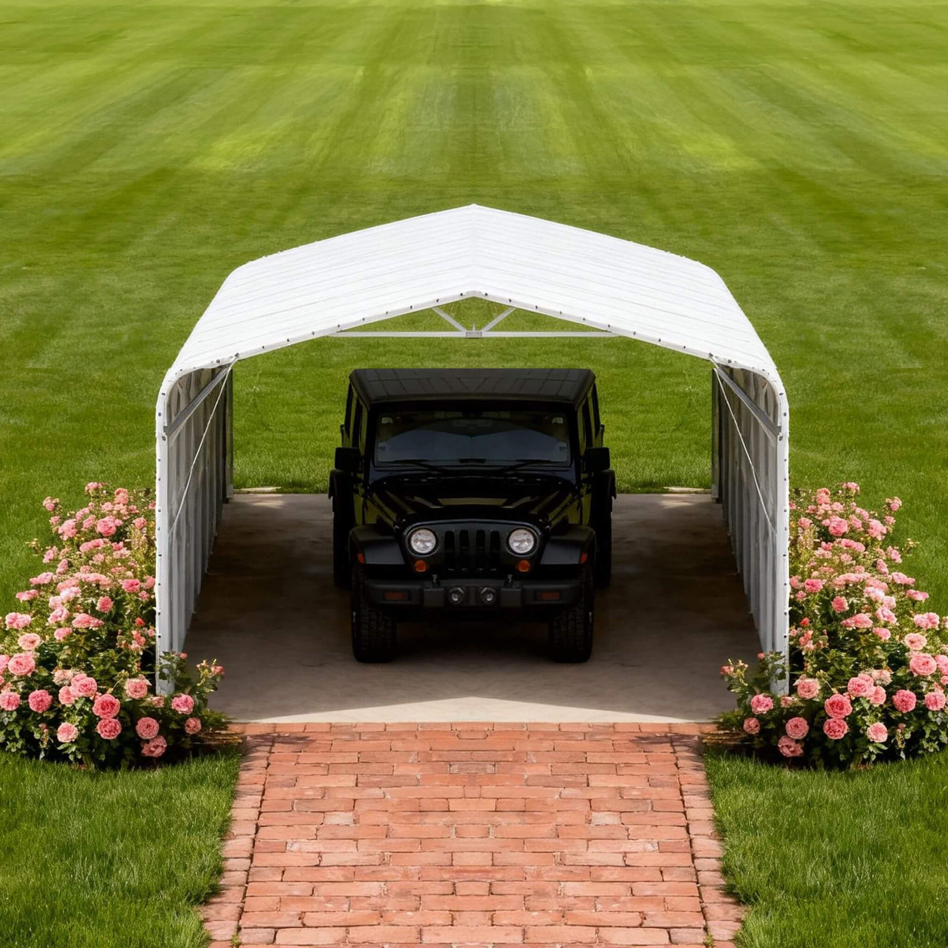 [20X30FT] Alora Heavy-Duty Outdoor Galvanized Steel Carport (SAK21596)