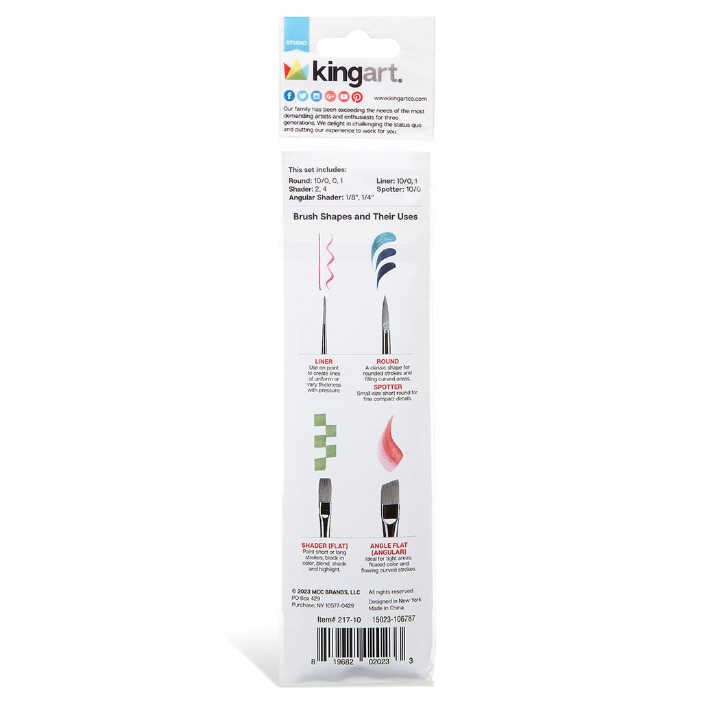 Studio Natural Hair Brush Set - 10 Pieces