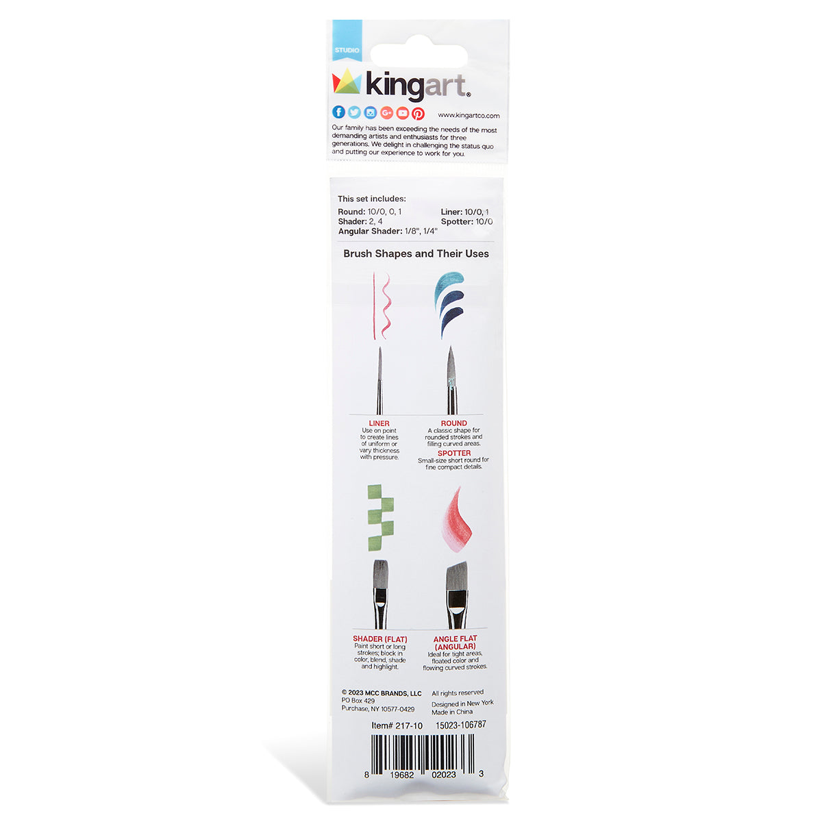 Studio Natural Hair Brush Set - 10 Pieces