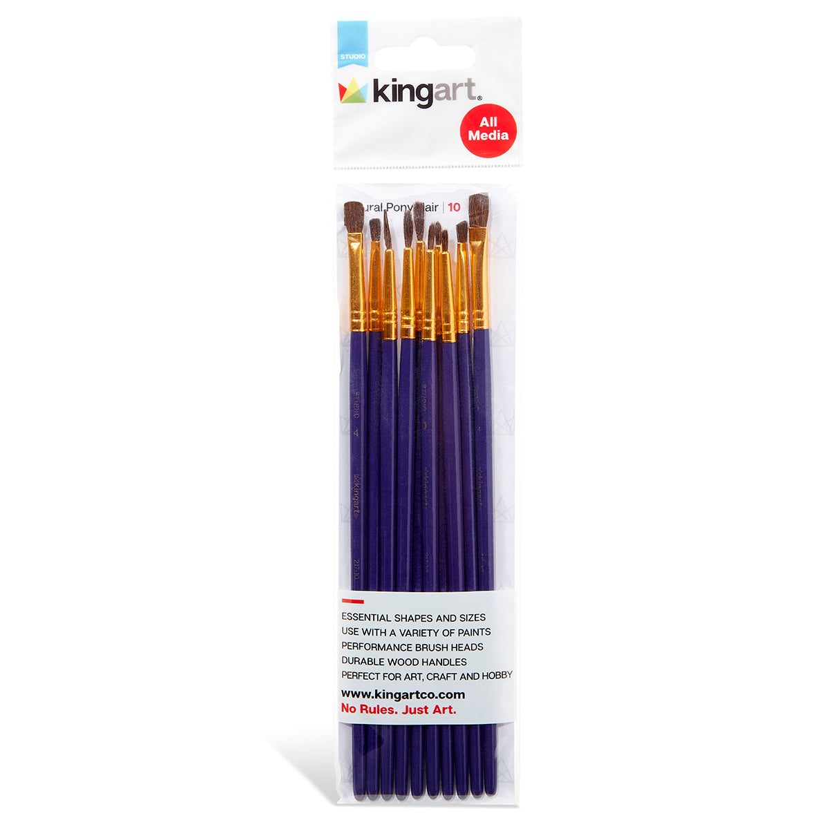 Studio Natural Hair Brush Set - 10 Pieces