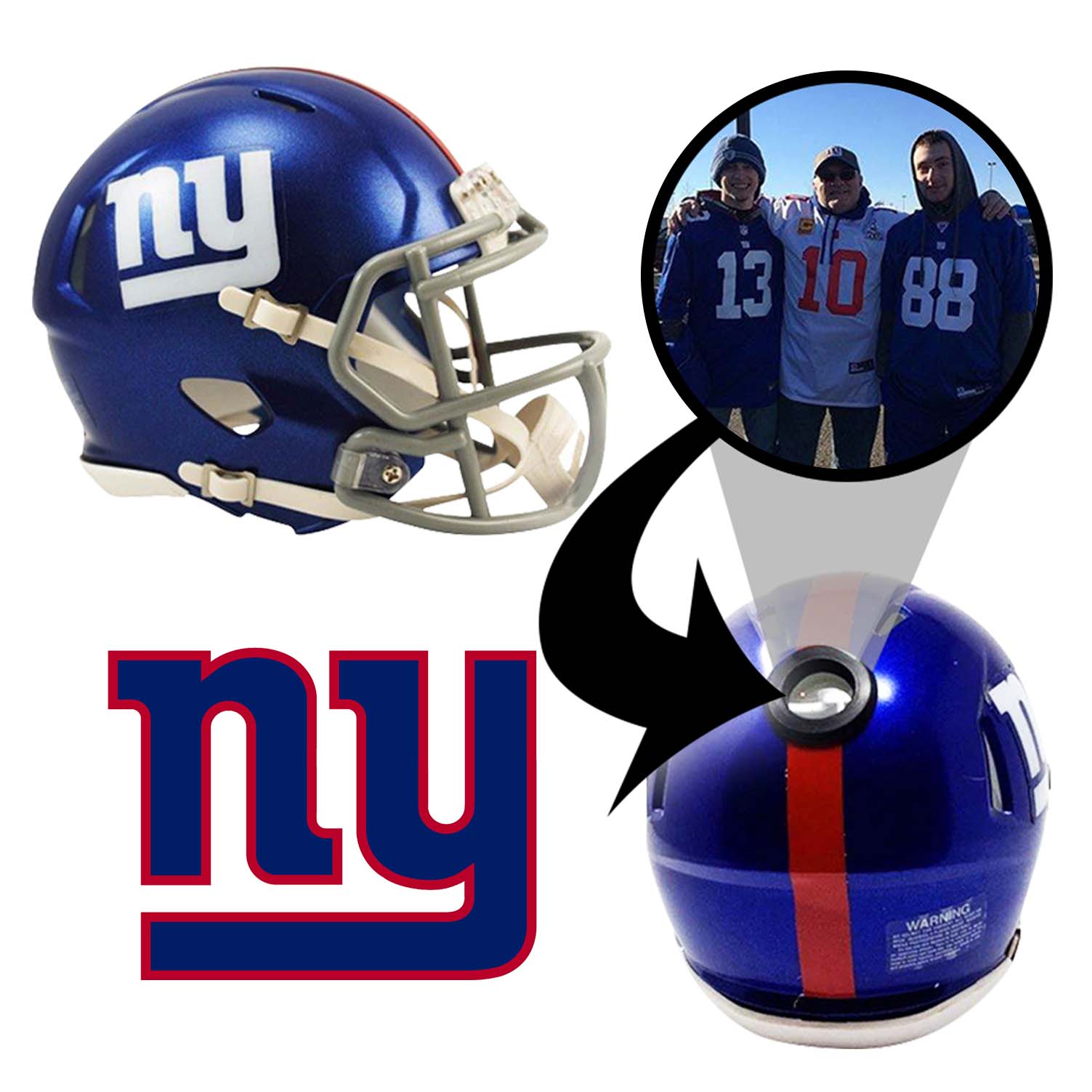 New York Giants NFL Mini Helmet - Picture Inside