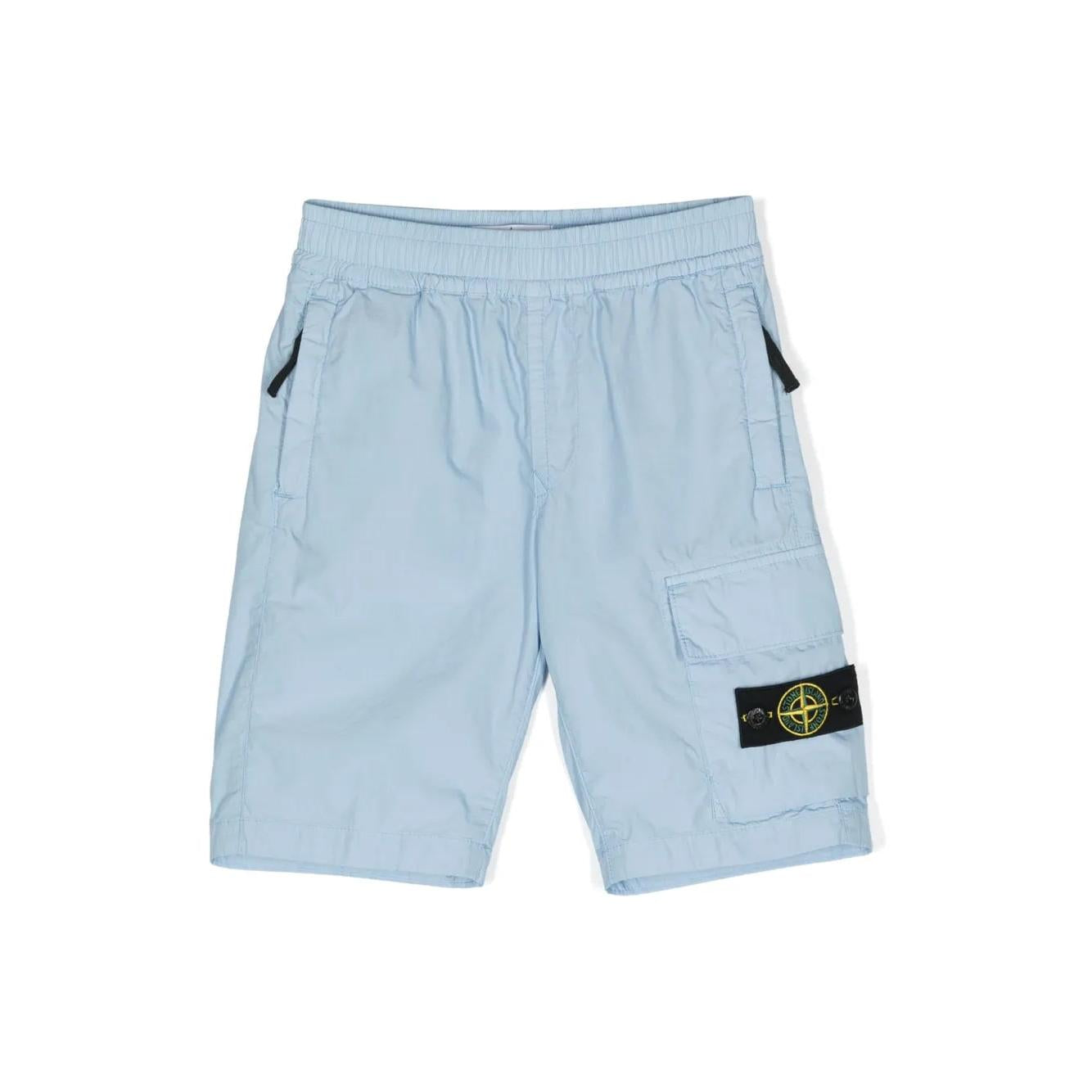 Stone Island Junior Compass-badge casual shorts