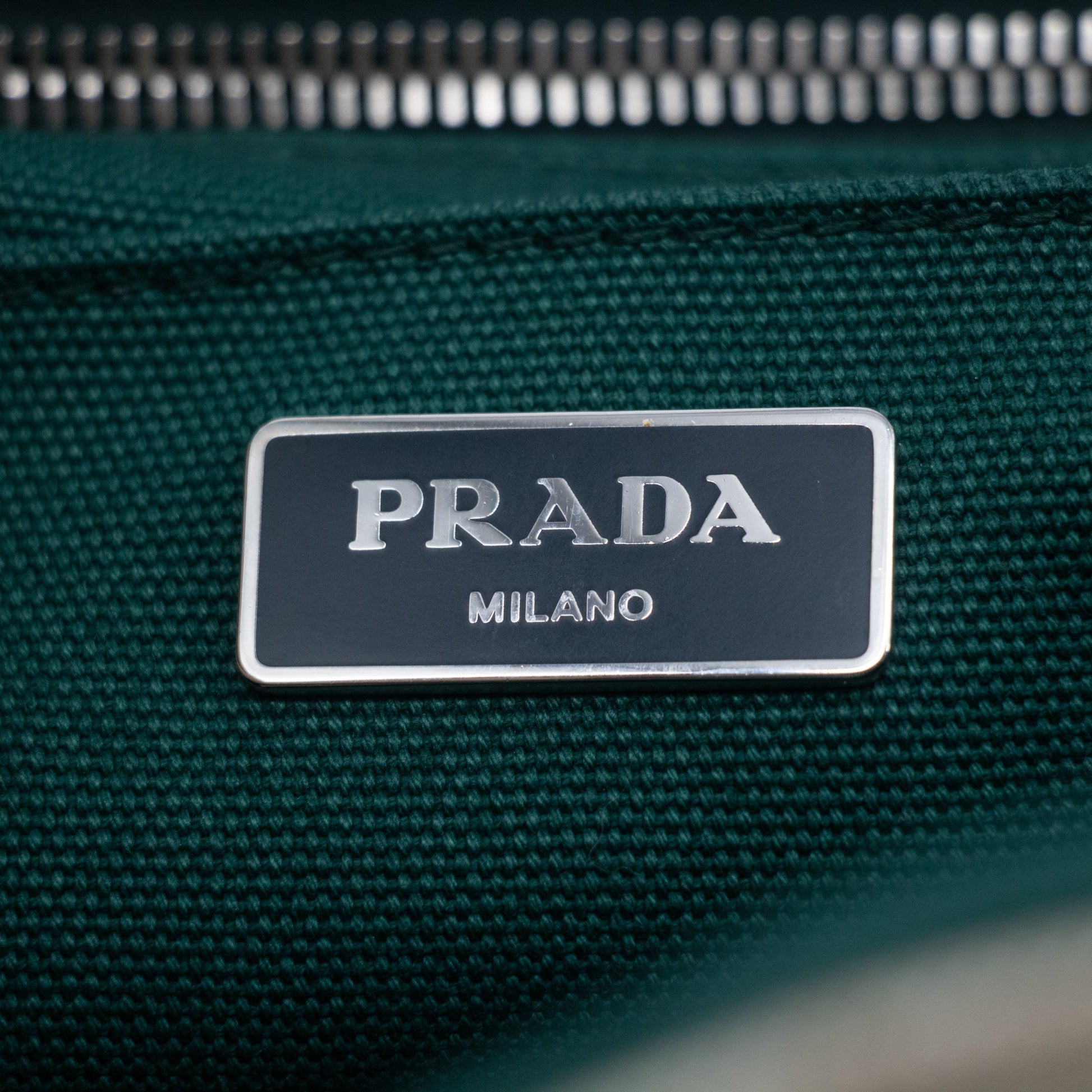 Prada Beige x Green Canapa Canvas x Satin Flower Tote Bag  #2265