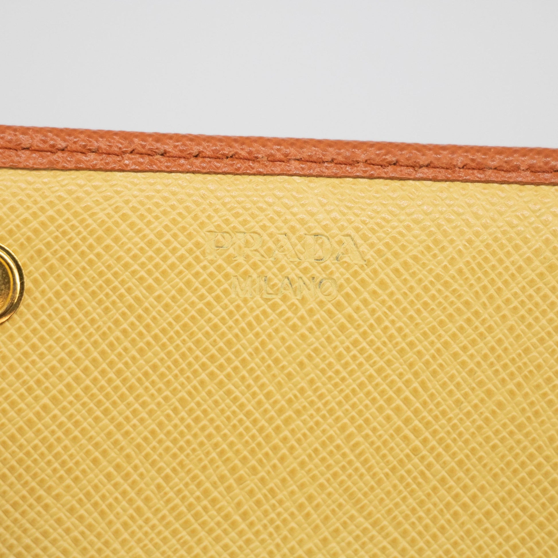 Prada Orange Saffiano Leather Long Wallet  #2270