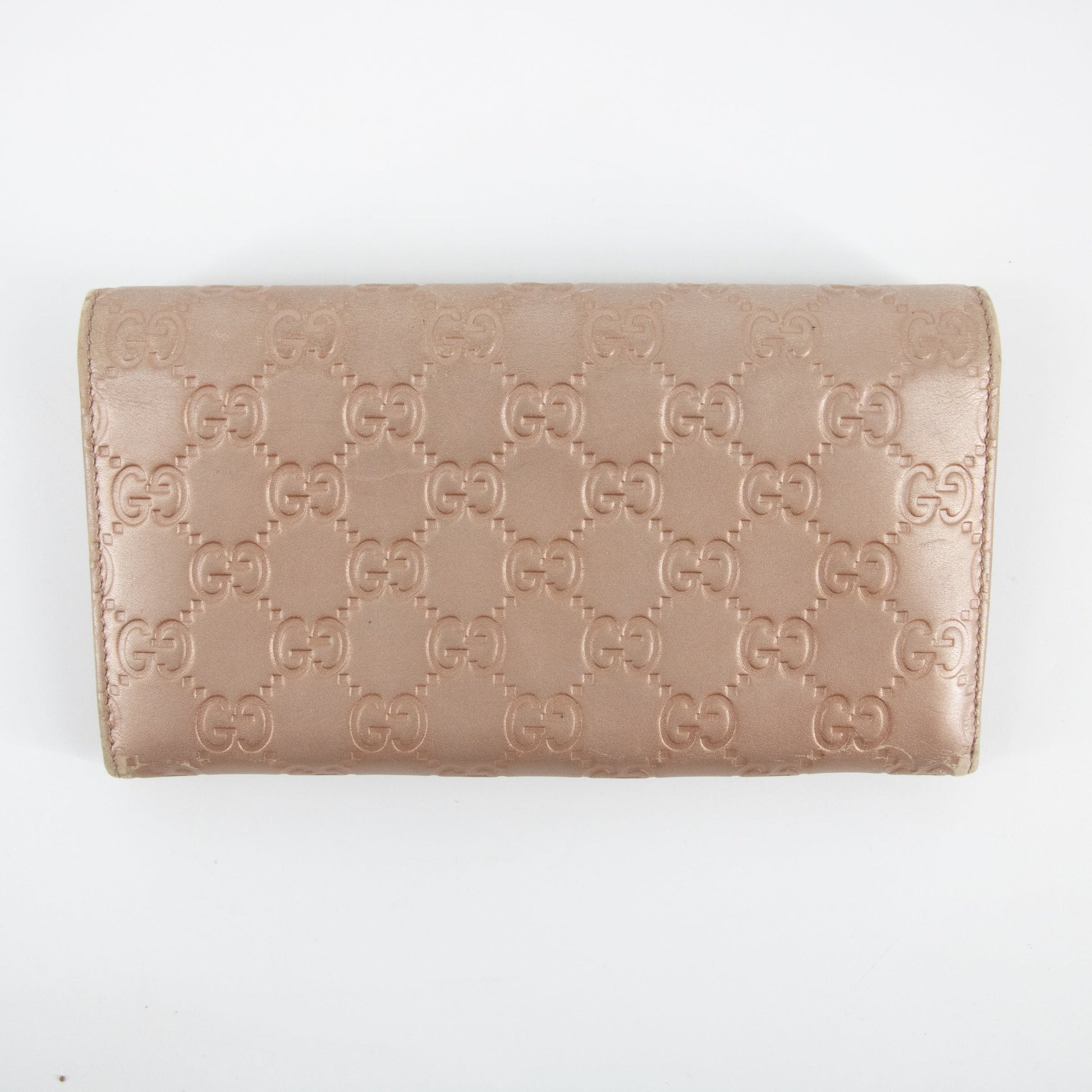 Gucci Pink x Brown Guccisima Lovely Heart Leather Long Wallet  #2286