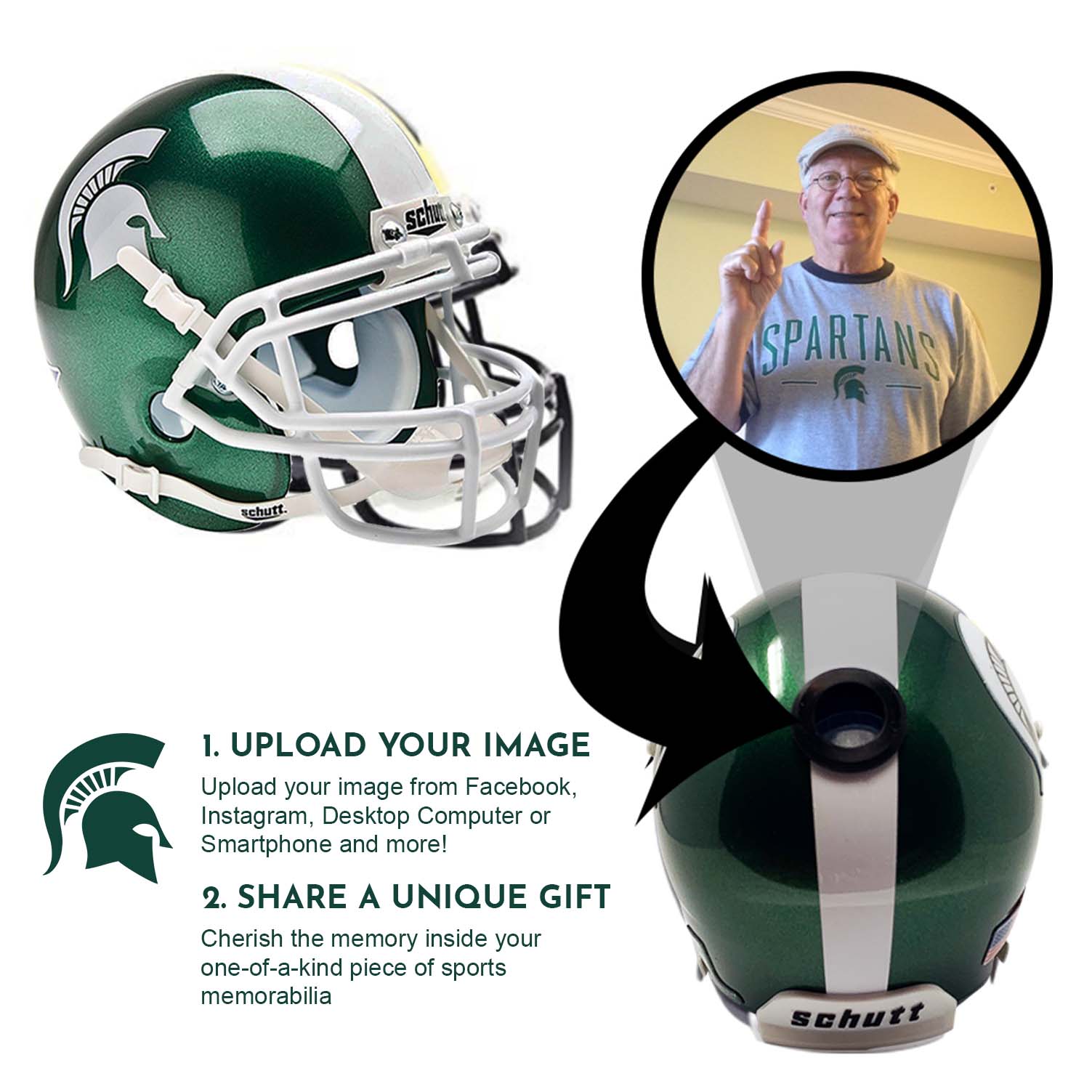Michigan State Spartans College Football Collectible Mini Helmet - Picture Inside