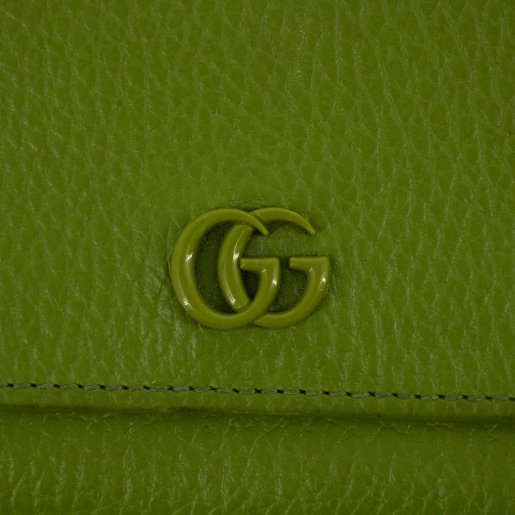 Gucci Mint Green Leather GG Marmont Mini Wallet #2364