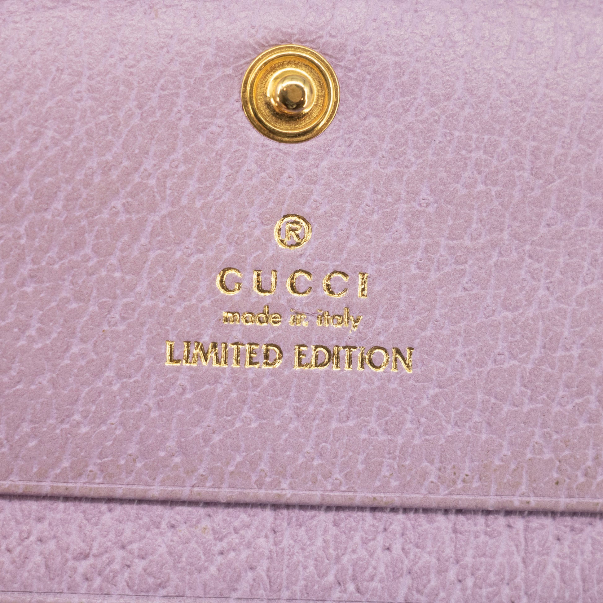 Gucci Purple GG Marmont Canvas x Leather Floral Compact Wallet  #2366